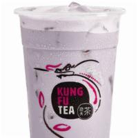 Taro Milk Tea · Black tea, non-dairy milk powder, taro, and sugar cane. Contains gluten.