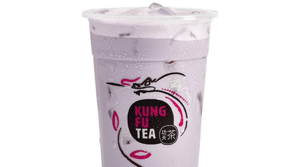 Taro Milk Green Tea · Green tea, non-dairy milk powder, taro, and sugar cane. Contains gluten.