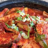은대구조림｜Black Cod Casserole · Spicy. Braised red cod with radish, veg, and tofu in spicy sauce.