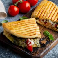 Pesto Chicken · Tomato, pesto, ranch, mozzarella cheese melted on your choice of bread.