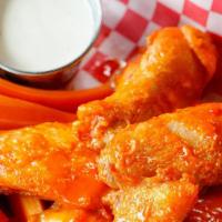 Wings · traditional or boneless wings, carrots, celery. ranch or blue cheese dressing and your choic...