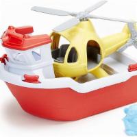 Green Toys Rescue Boat With Helicopter · No water rescue is out of reach when the Green Toys Rescue Boat and Helicopter gets the call...