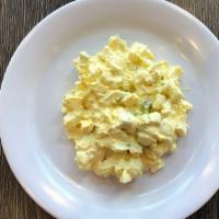 Traditional Egg Salad · Farm Fresh Eggs, Onion, Celery, Lemon Juice, Mayo & Mustard.