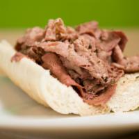 Italian Beef · Our own homemade recipe. Thinly slice and cooked in its own juice. Served on French bread.