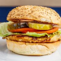 All Natural Chicken Sandwich · Grilled chicken, crisp lettuce, red ripe tomato slice, sliced red onions, hand cut pickles a...