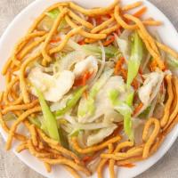 Chicken Chow Mein · With crispy noodles.
