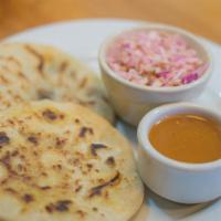 Pork Beans And Chesse · ONE ORDER COMES WITH 2 PUPUSAS CURTIDO AND SAUCE