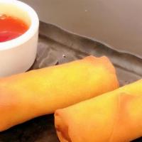Veggie Spring Roll (2 Pieces)春卷 · With sweet-n-sour dipping sauce. Cabbage, celery, carrots, green onions and Chinese noodles ...