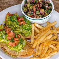 Mushroom Taco · Include a side of fries and a tivoli salad. House made mushroom patty with cabbage shreds, t...