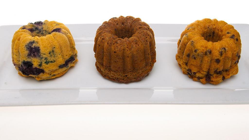 Vegan Muffins · Chocolate, banana nut GF and blueberry.