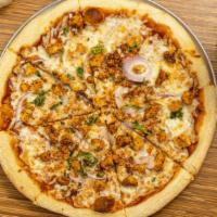 Bbq Chicken Pizza · 12 inch hand tossed crust with BBQ sauce, mozzarella cheese, BBQ chicken, red onions, cilantro