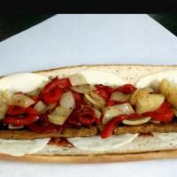 Italian Sausage Sandwich · Hot Italian sausage with green peppers and onions. Mozzarella cheese melted the sandwich and...