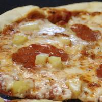 Pepperoni & Pineapple · Fresh whole milk mozzarella, homemade pizza sauce. Try it, you'll like it... It's great!