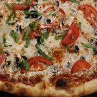 Veggie Combo · Fresh whole milk mozzarella, homemade pizza sauce. Fresh onions, red and yellow bell peppers...