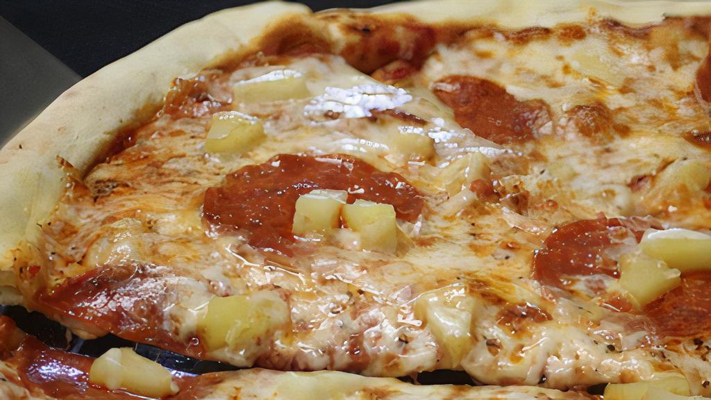 Pepperoni & Pineapple Pizza · Fresh whole milk mozzarella, homemade pizza sauce. Try it, you'll like it... It's great!