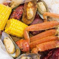 Helmsman'S Feast · Pick one snow crab, scallops. Pick two shrimp, crawfish, clam, mussel, black mussel, calamar...