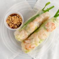 Spring Rolls · Comes with 2 rolls in an order with Shrimp, Vermicelli noodles, Lettuce and Peanut dipping s...