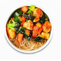 Veggie Bop · Korean style, Veggies. Served with rice, cabbage mix, and noodle.