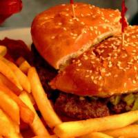Green Chile Cheeseburger · Our famous burger with chopped new Mexico green chile.