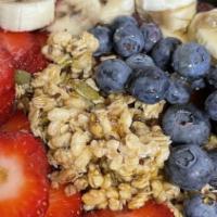 Acai Bowl · Vegetarian. Acai sorbet, strawberries, blueberries, banana, granola and honey.