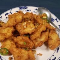 Salt & Pepper Filet Cod · Deep fried cod fish Served in a spicy garlic sauce.