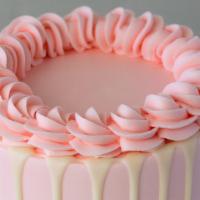 Pretty In Pink · Pink Champagne cake, white chocolate mousse filling, vanilla buttercream, white chocolate ga...