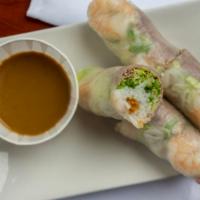 Goi Cuon -  Fresh Springrolls · Steamed pork, shrimp, lettuce, and vermicelli noodles wrapped with rice paper and served wit...