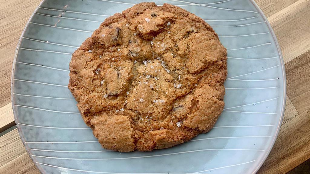 Chocolate Chunk Sea Salt Cookie · Crispy edges and a chewy middle, the perfect chocolate chip cookie!