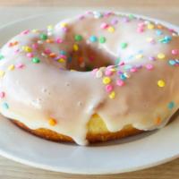 Classic Vanilla With Sprinkles! · Our vanilla-glazed tribute to the classic yeast-raised doughnut topped with confetti sprinkl...