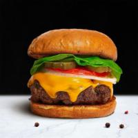 Cheeseymour Burger · American beef patty topped with melted american cheese, lettuce, tomato, onion, and pickles....