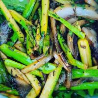 Sautéed Asparagus · Chopped asparagus, rosemary, thyme, and sweet onions sautéed in olive oil with balsamic vine...