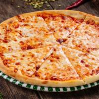 Margherita Pizza · Delicious yummy pizza with marinara sauce, tomatoes, garlic, mozzarella and basil.