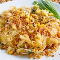The Pad Thai · Thin rice noodles stir-fried with a sweet and savory tamarind sauce, egg, garlic, and tofu t...