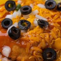 Sonoran Enchilada · A deep-fried Corn Masa and Cheese Patty with your choice of enchilada sauce.