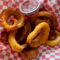 Onion Rings · Fried golden & served with ranch.
