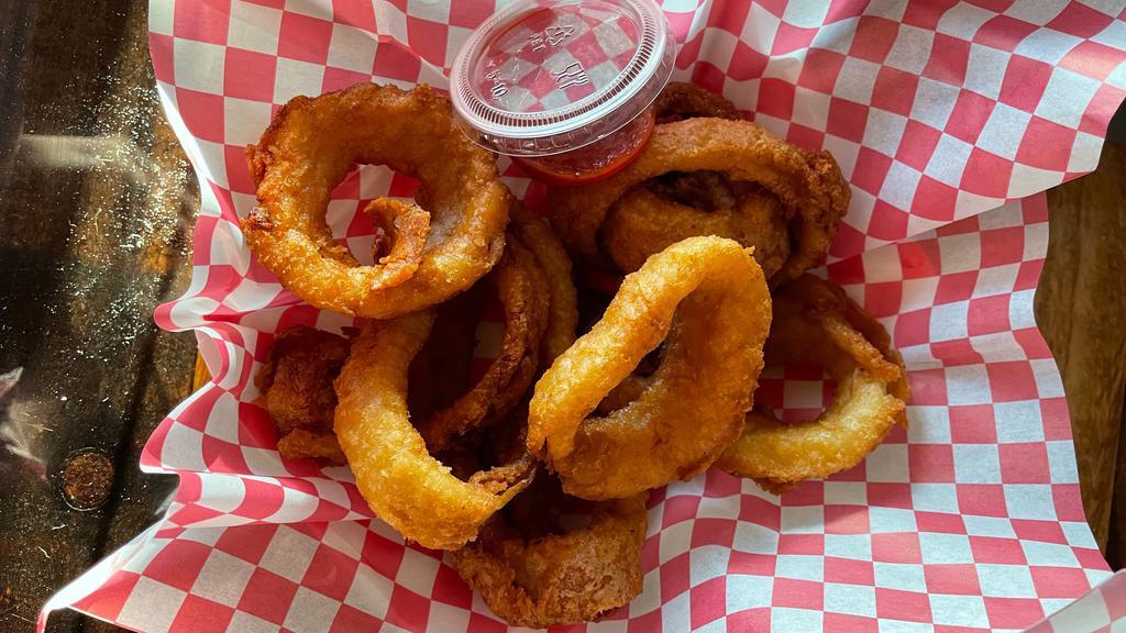 Onion Rings · Fried golden & served with ranch.