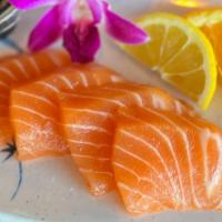Salmon Sashimi * 4 Pcs · *Please leave a note when you want wasabis or soysauces.
 *Consuming raw or undercooked meat...