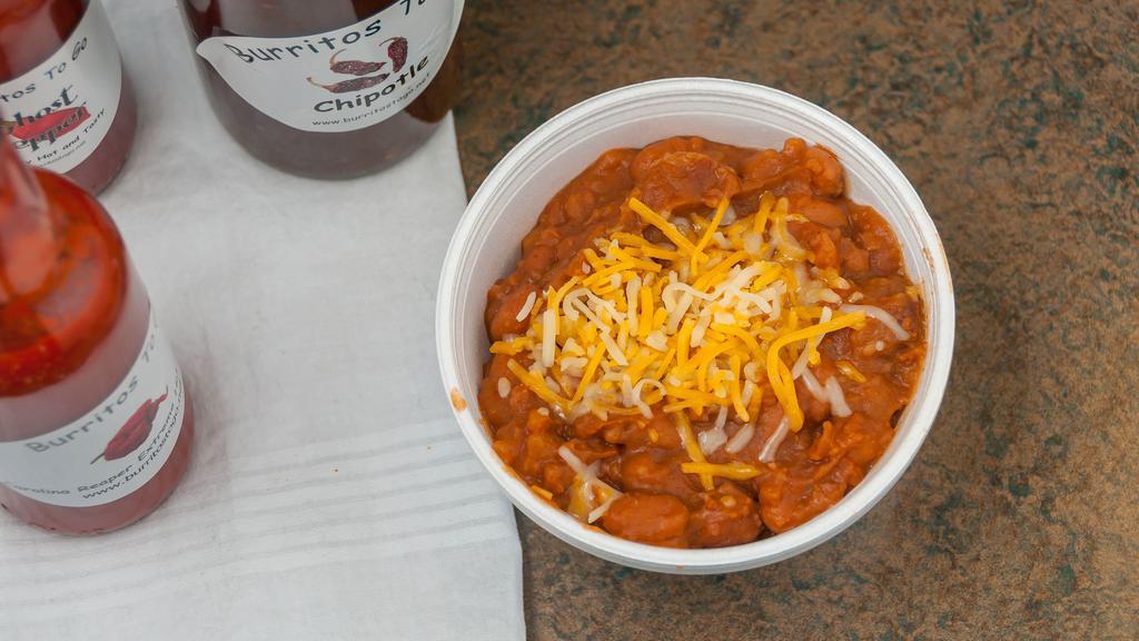 Refried Beans · Our beans are house made pinto  with no lard or oil gluten friendly too!