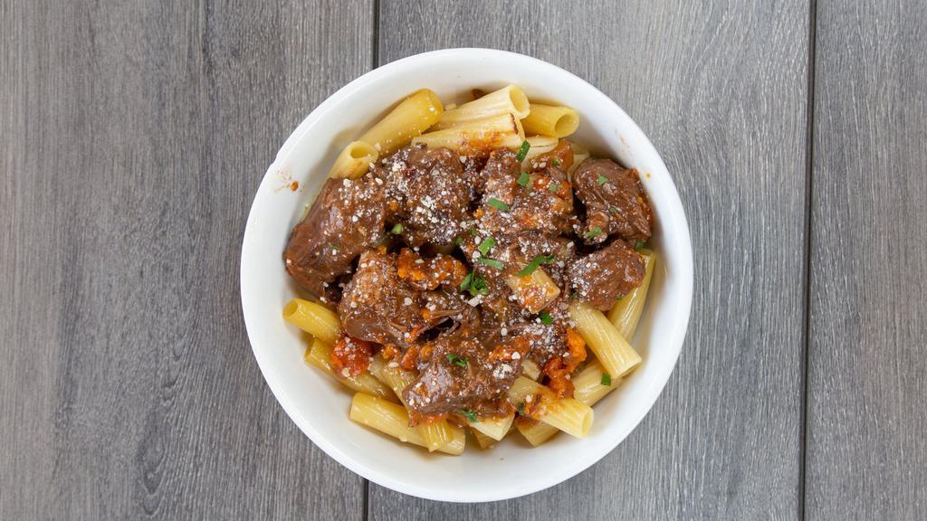 Chianti Braised Beef Rigatoni · Tender beef slowly cooked in house and braised with chianti wine and spices