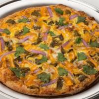 Luis · Green Chili Sauce, Red Onion, Cheddar, Egg