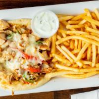 Jalapeño Pita · choice of gyro or chicken, grilled jalapeño, onion, red pepper, and mozzarella cheese.