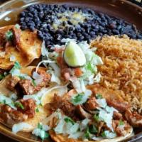 Taquitos Al Pastor · Three soft double corn tortilla tacos 