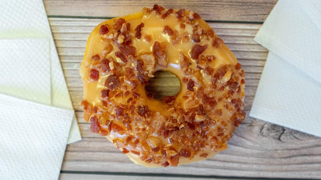 Maple Bacon · Bacon bits on maple frosting.