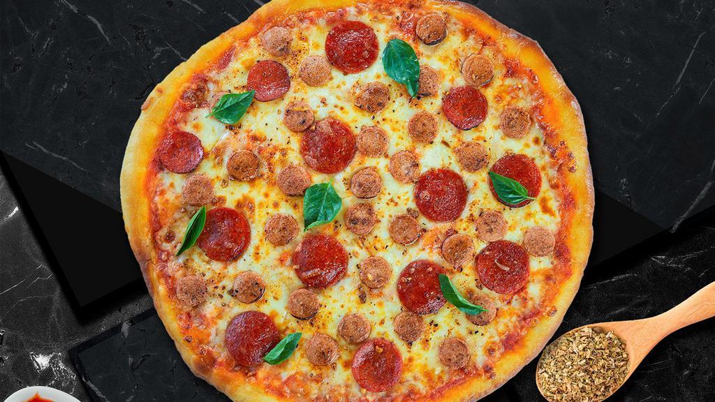 Metric Meat Gluten-Free Pizza · Mozzarella, pepperoni, chicken, and sausage baked on a hand-tossed dough.