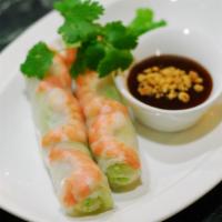 Shrimp Salad Roll · 2 rolls, shrimp, lettuce, carrot, basil, vermicelli noodle, and dipping peanut sauce