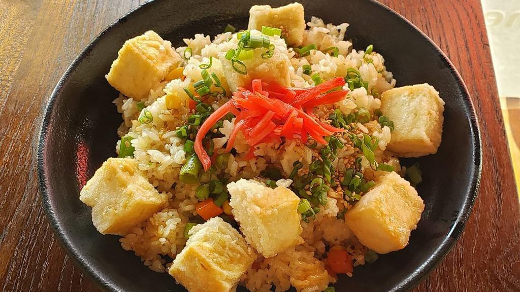Vegan Veggie Fried Rice W/Tofu · Gluten-Free.