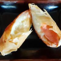 Mentai-Mochi Spring Roll · House-made crispy spring roll filled with creamy mentaiko sauce (spicy marinated pollack roe...
