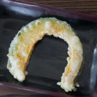 Kabocha Pumpkin Tempura · Japanese sweet pumpkin tempura. 1 piece
