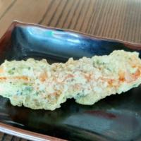 Chikuwa Tempura (Fish Cake) · Tempura batter fried fish cake.  1 piece.