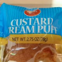 Jumbo Cream Puff · Jumbo custard cream filled cream puff.